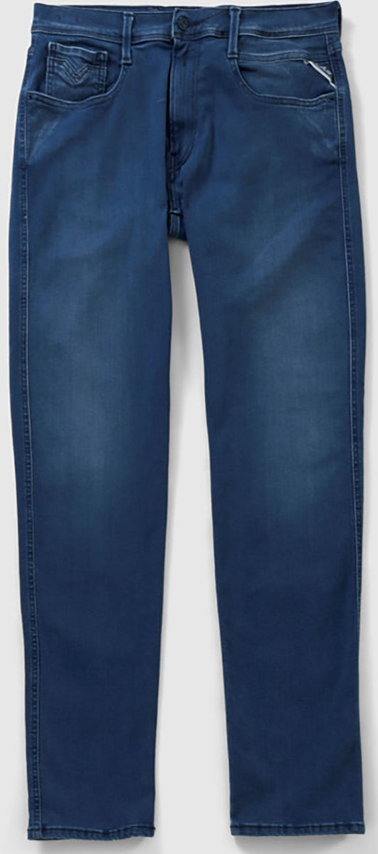 Replay Anbass Hyperflex In Blue Reused For Men | Denim Jeans 