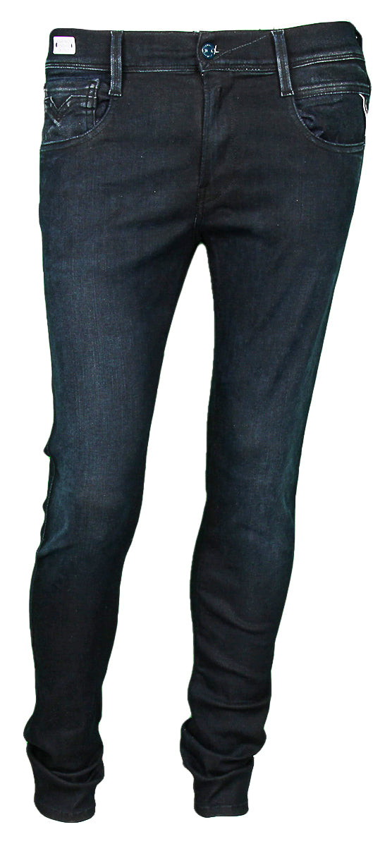 Replay Anbass Hyperflex Reused Blue Denim Jeans For Men | Slim Fit 