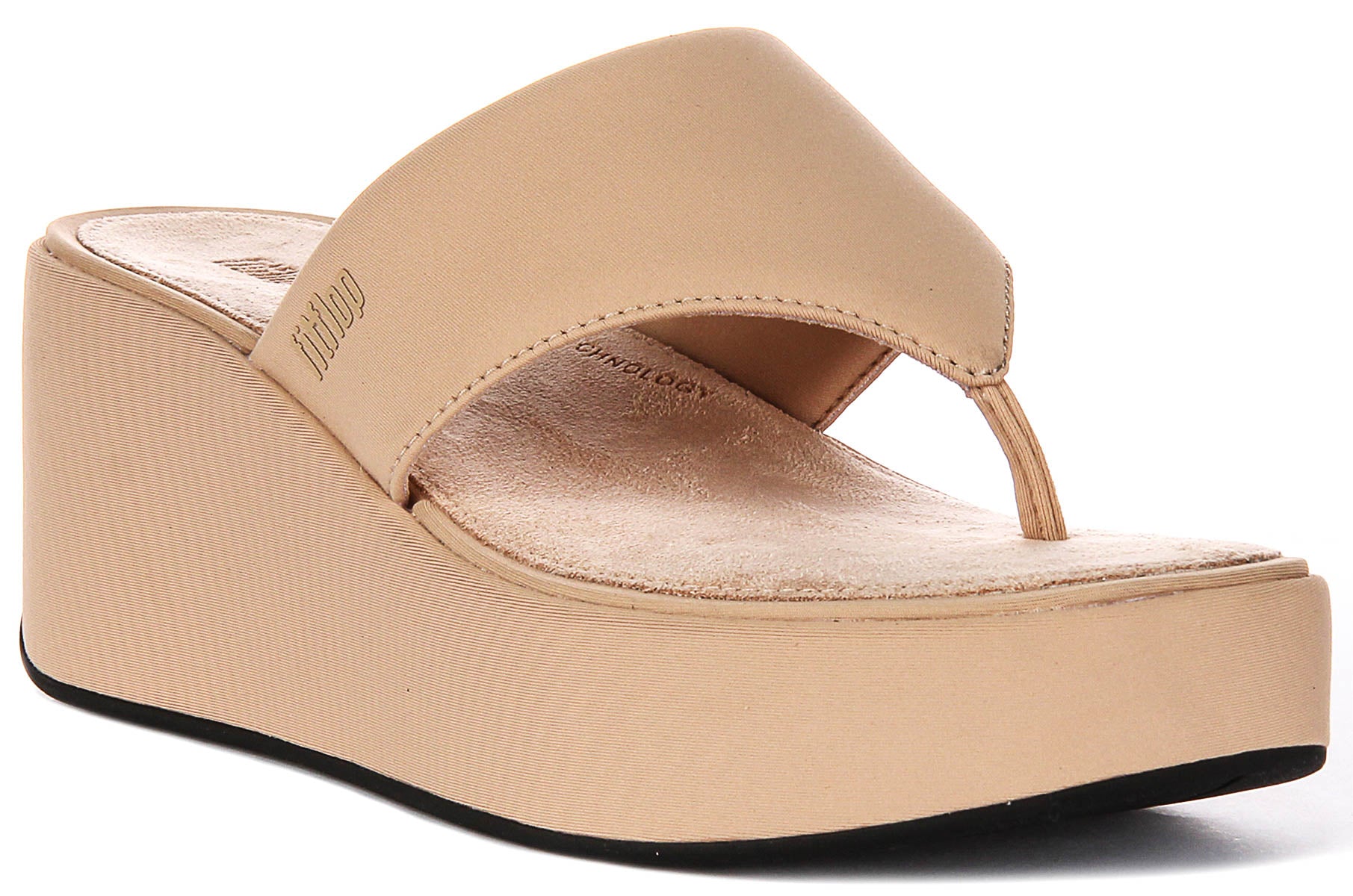 Fitflop Women Iqushion Leather Toe-Post Sandals |HE9-A86| Beige Buff main image 0