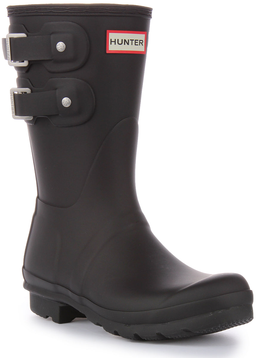 Hunter Short Multi en negro para mujeres Botas cortas de goma de