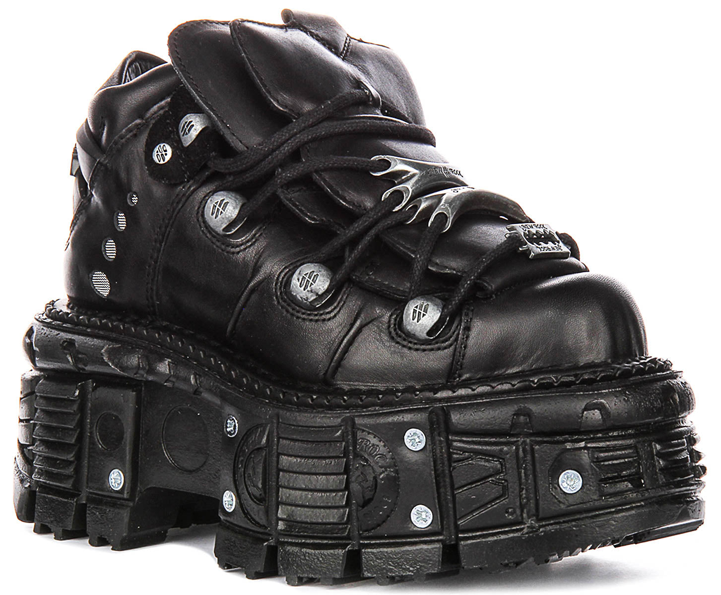 New Rock 106 Tank In Black For Unisex | Lace up Platform Shoe Boots ...