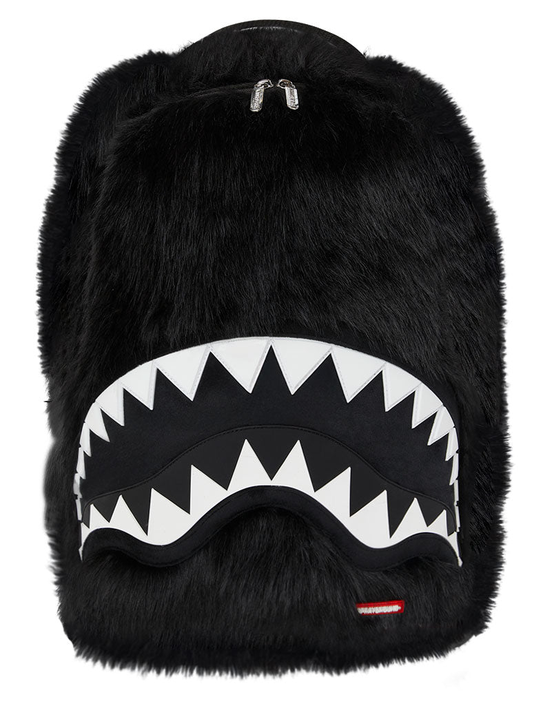 SPRAYGROUND ファーリュック Sprayground Fur Cray All Black Backpack | Shark Mouth 910B8203NSZ