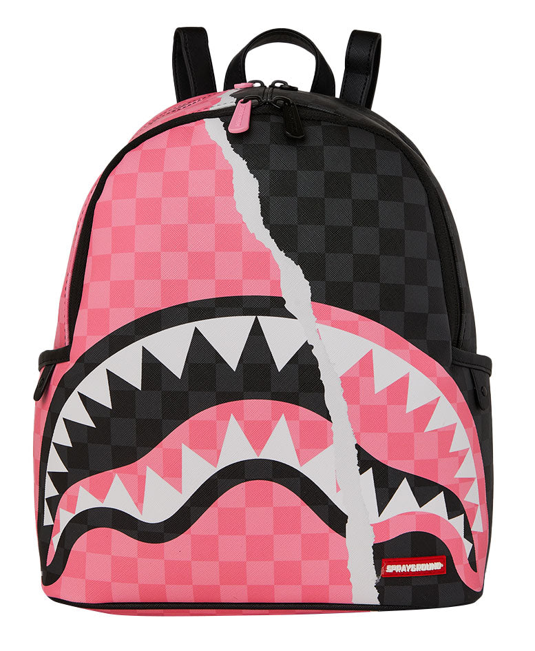 Sprayground Pink & Black Tear Sip Savage Backpack  display picture 2