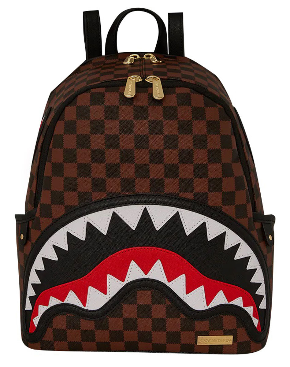 Sprayground Sawtooth Sharks In Paris Savage Brown Check Backpack