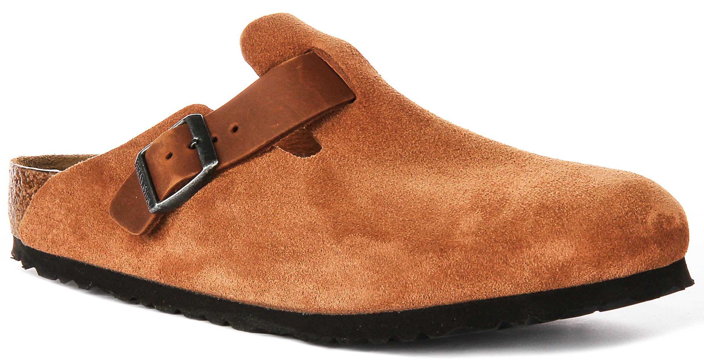 Birkenstock Men’s Suede Clog Slip-On in Cognac Brown Birkenstock Men main image 4