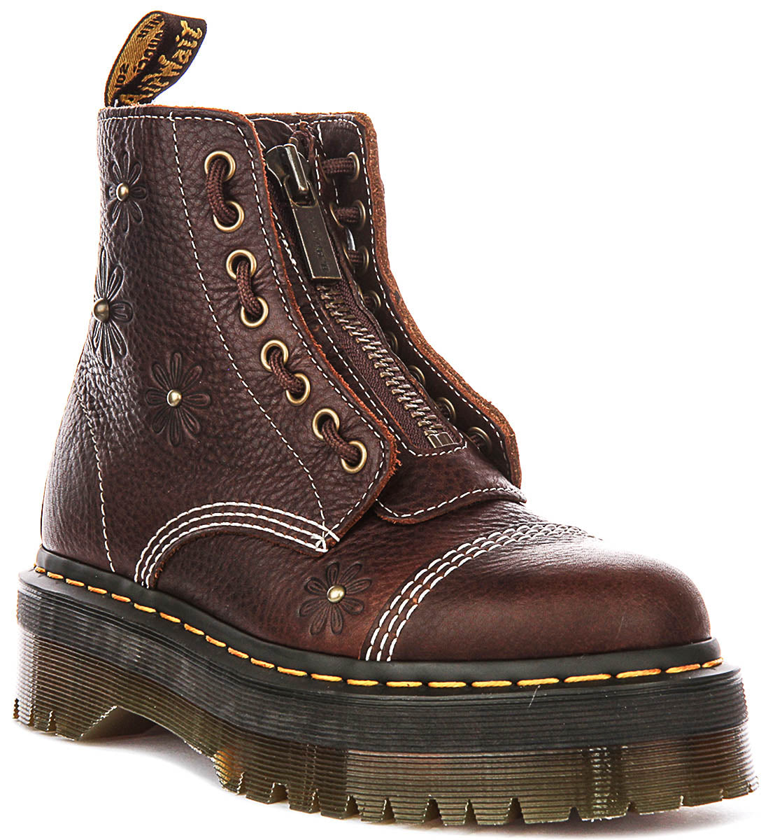 Dr Martens Sinclair Flower In Dark Brown For Women | Platform