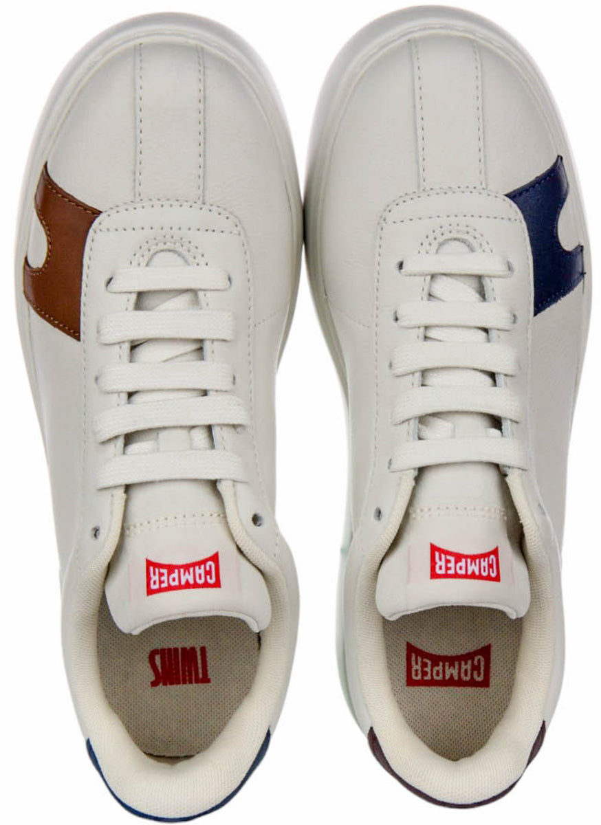 Camper Twins In Off White | Womens Lace Up Leather Trainer