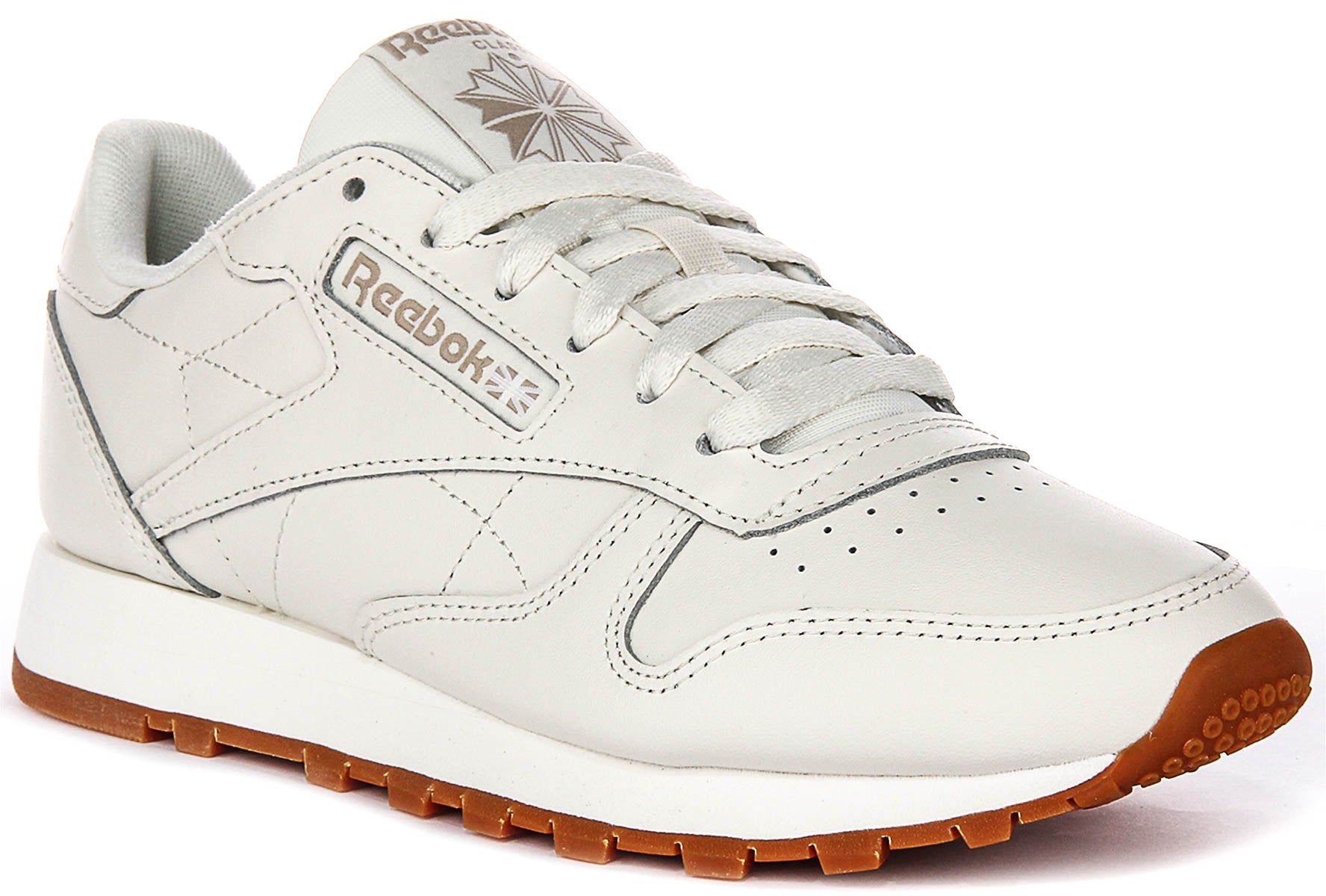 Reebok Classic Leather Trainers Off White For Women Lace Up