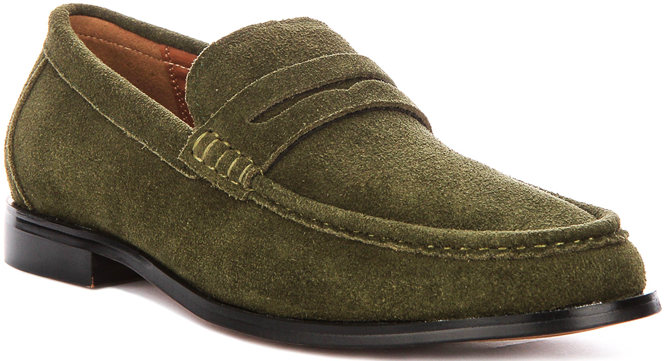 Justinreess Mens Olive Green Suede Smart Casual Slip Bar Loafers 4feetshoes Justinreess Mens Olive Green Suede Smart Casual Slip Bar Loafers 4feetshoes