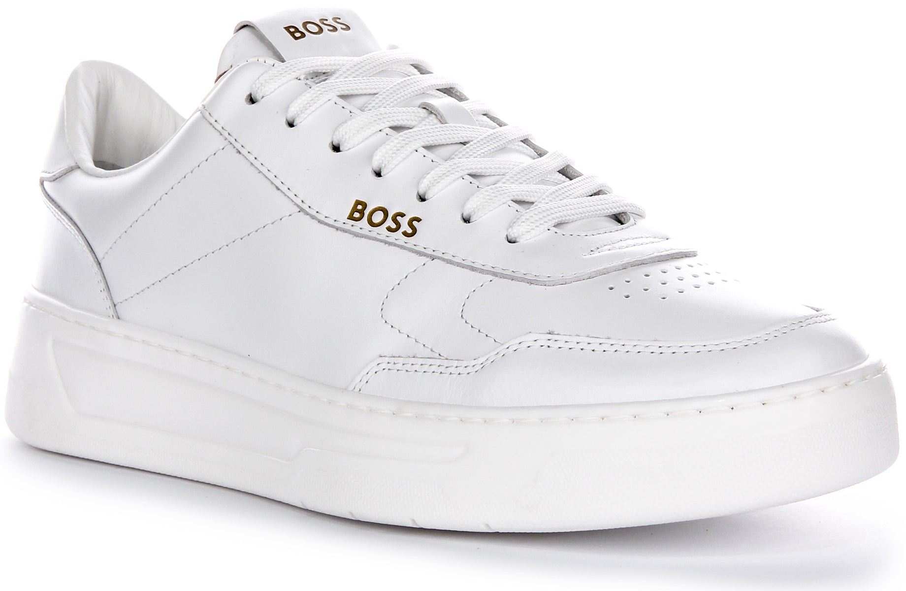 Hugo Boss White Leather Trainers Boss Baltimore Tennis In White
