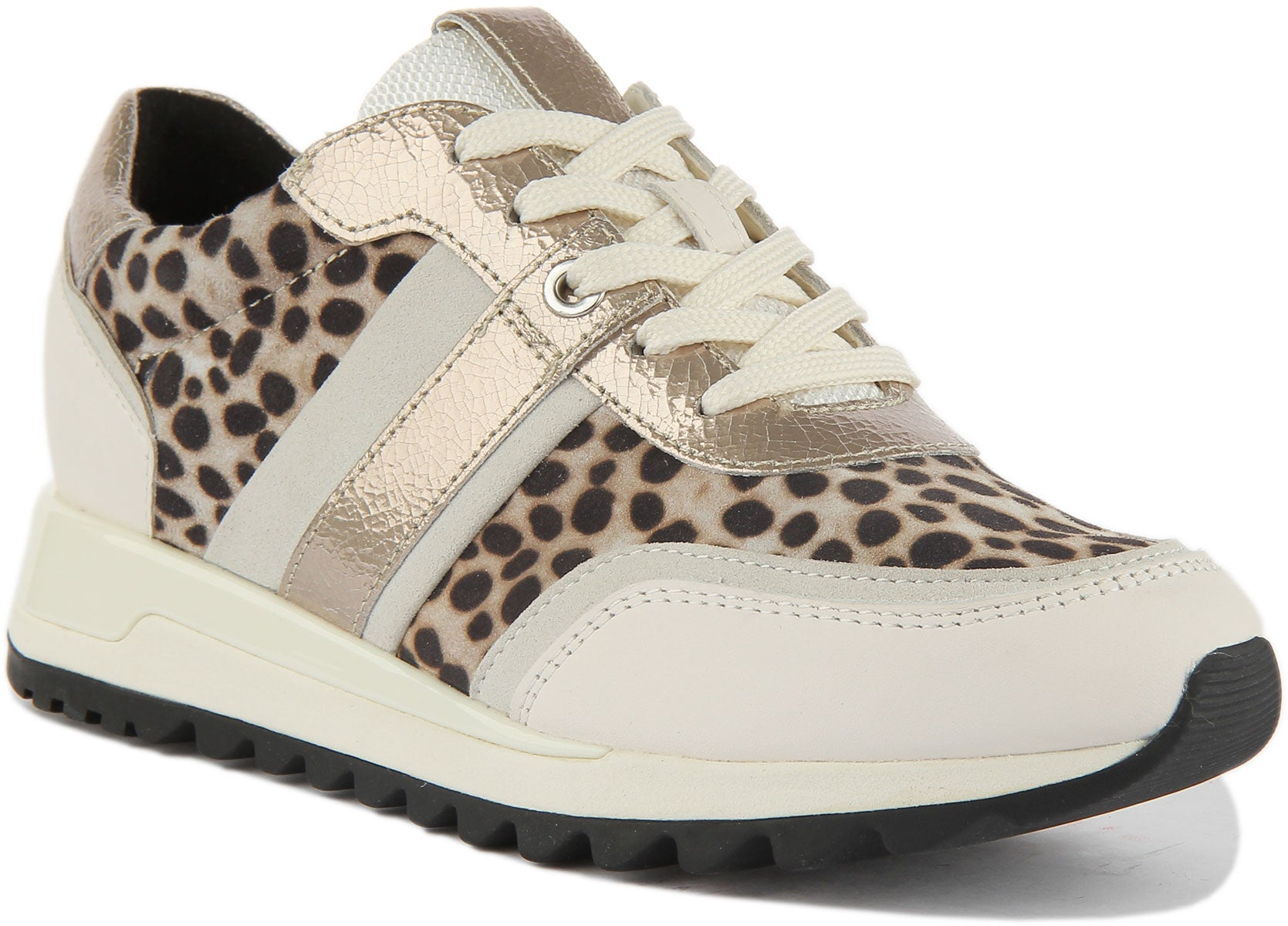 D Tabelya Shoes In Beige Womens Lace up Leopard – 4feetshoes