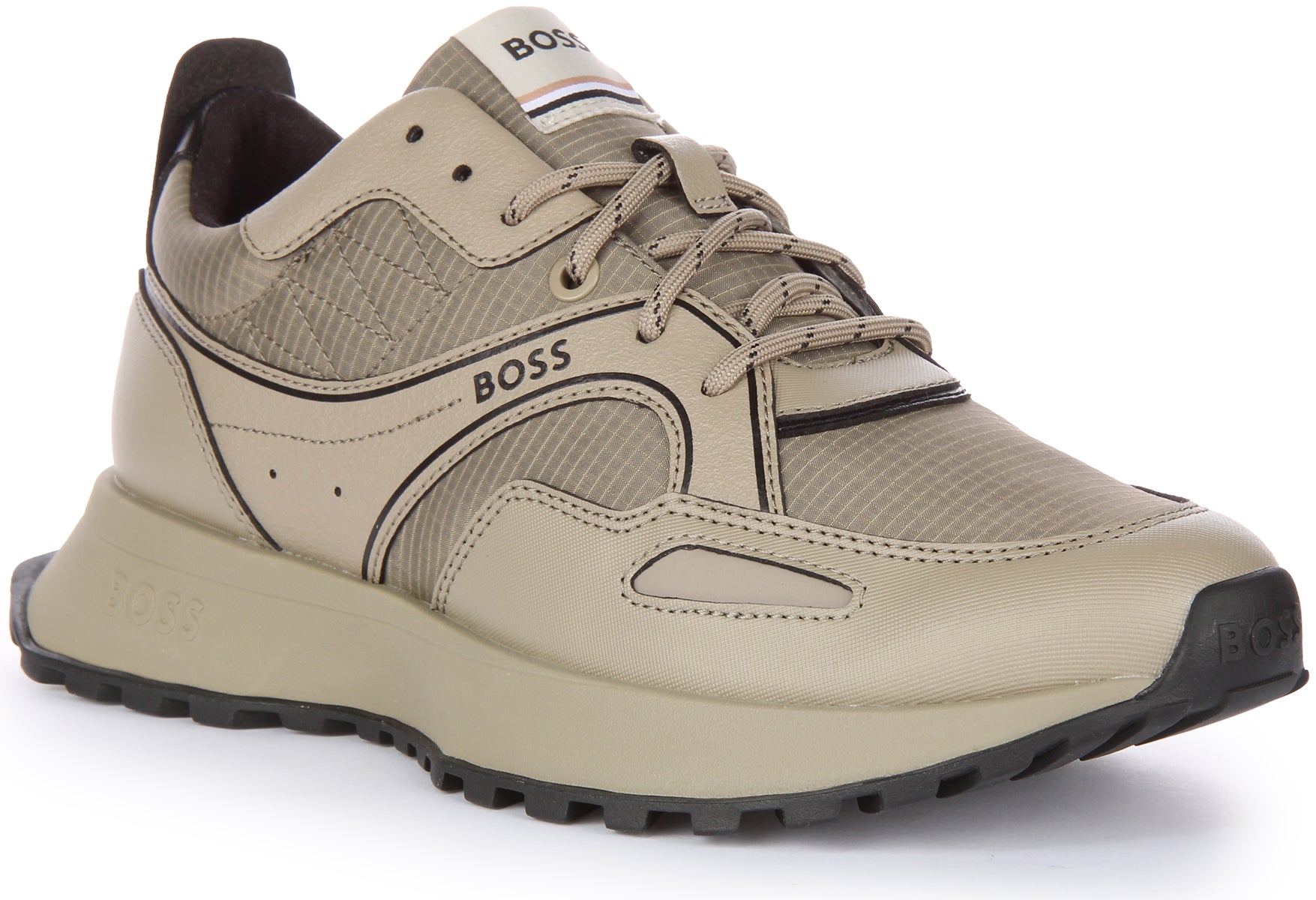 Boss Jonah Runner In Beige For Men | Hugo Boss Lace up Trainers