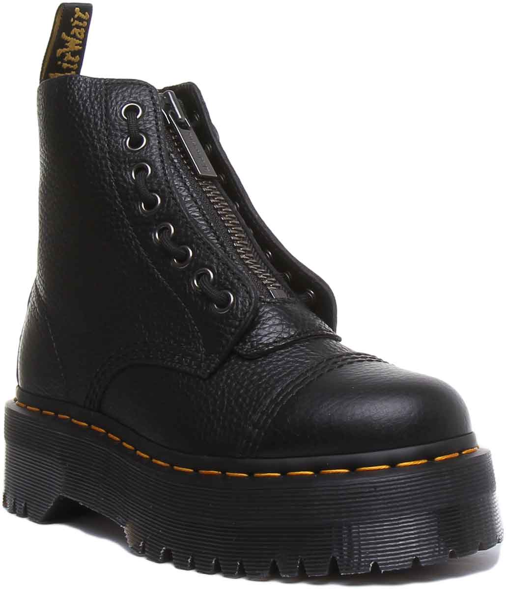 Dr Martens Sinclair In Black Platform Lace up Zip Up Leather