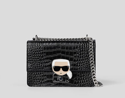 Karl Lagerfeld K Konic In Black For Women Croc Crossbody Bag