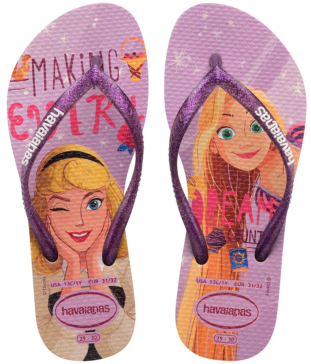 Havaianas Slim Princess Cinderella X Rapunzel In Purple For Kids