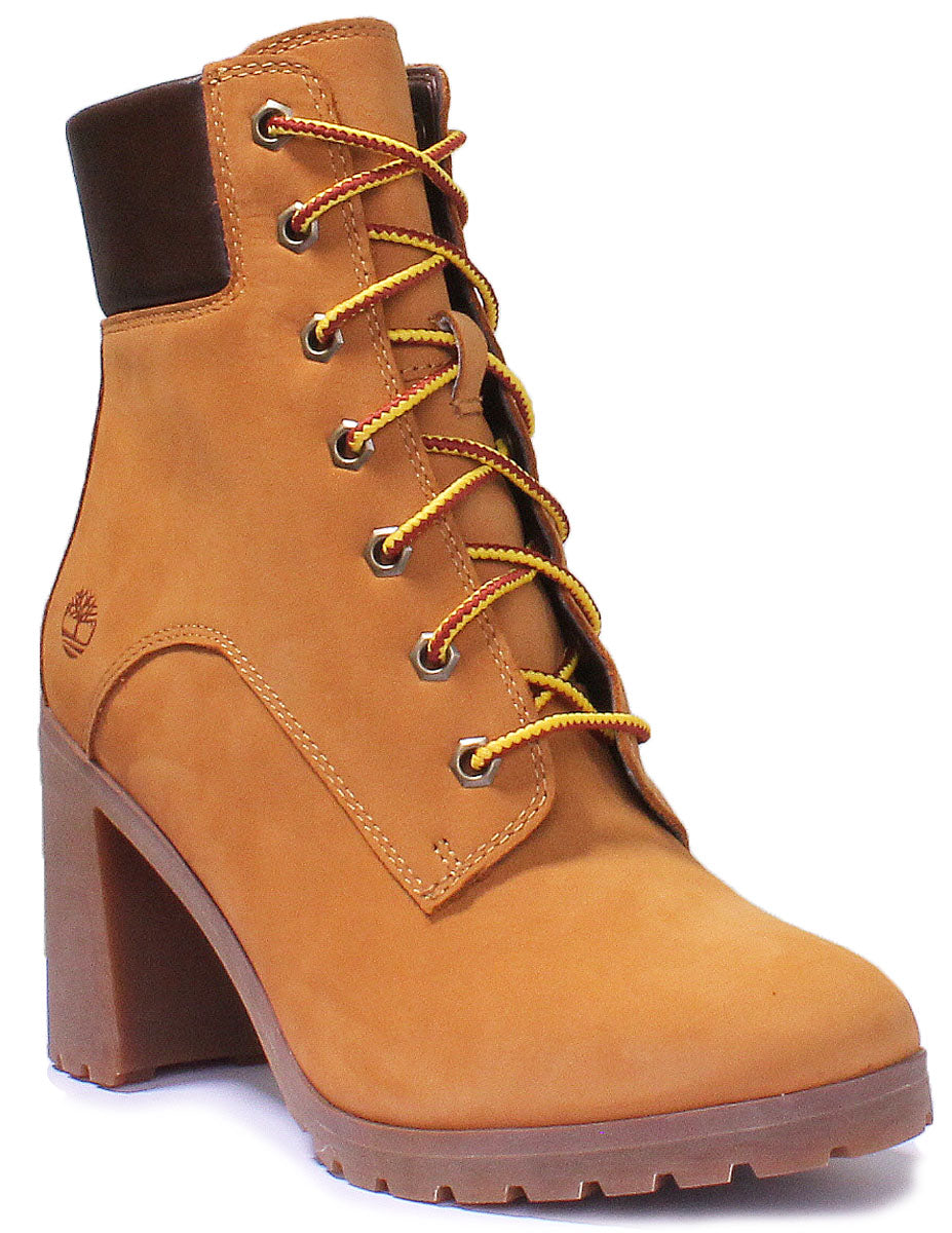 Timberland Allington Inch Block Heel Ankle Boot In Wheat For
