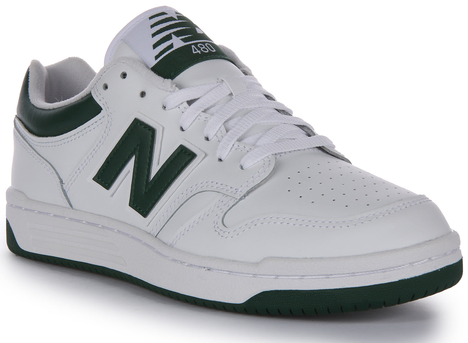 New Balance Bb480Lng In White Green Basketball Trainers – 4feetshoes