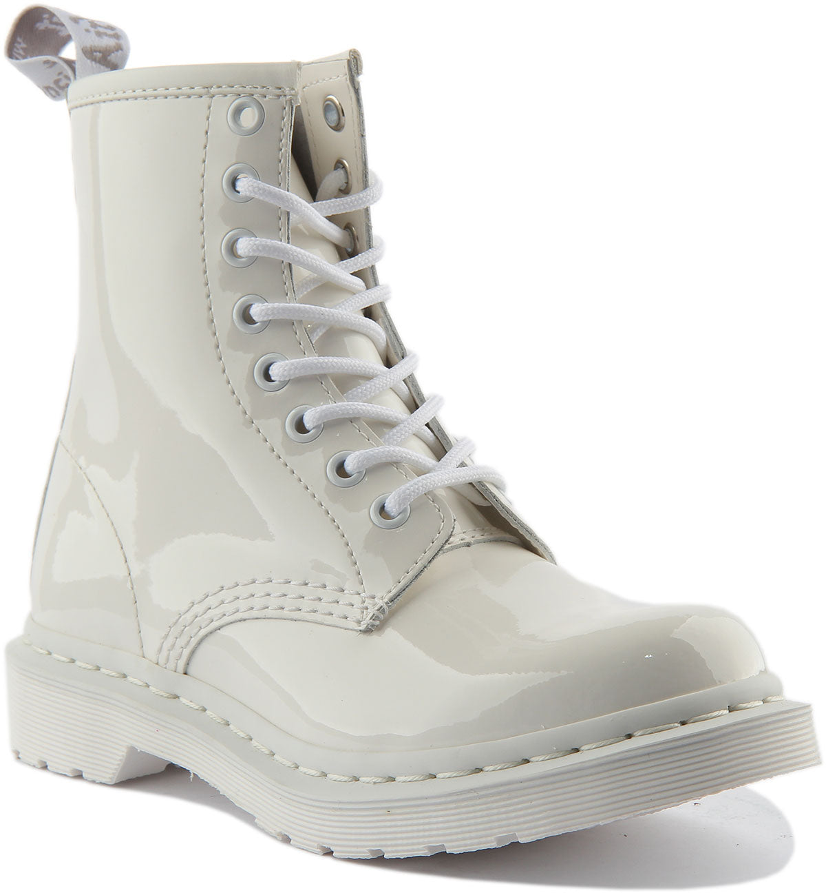 Dr Martens 1460 Mono In White Patent For Women Womens Lace Up