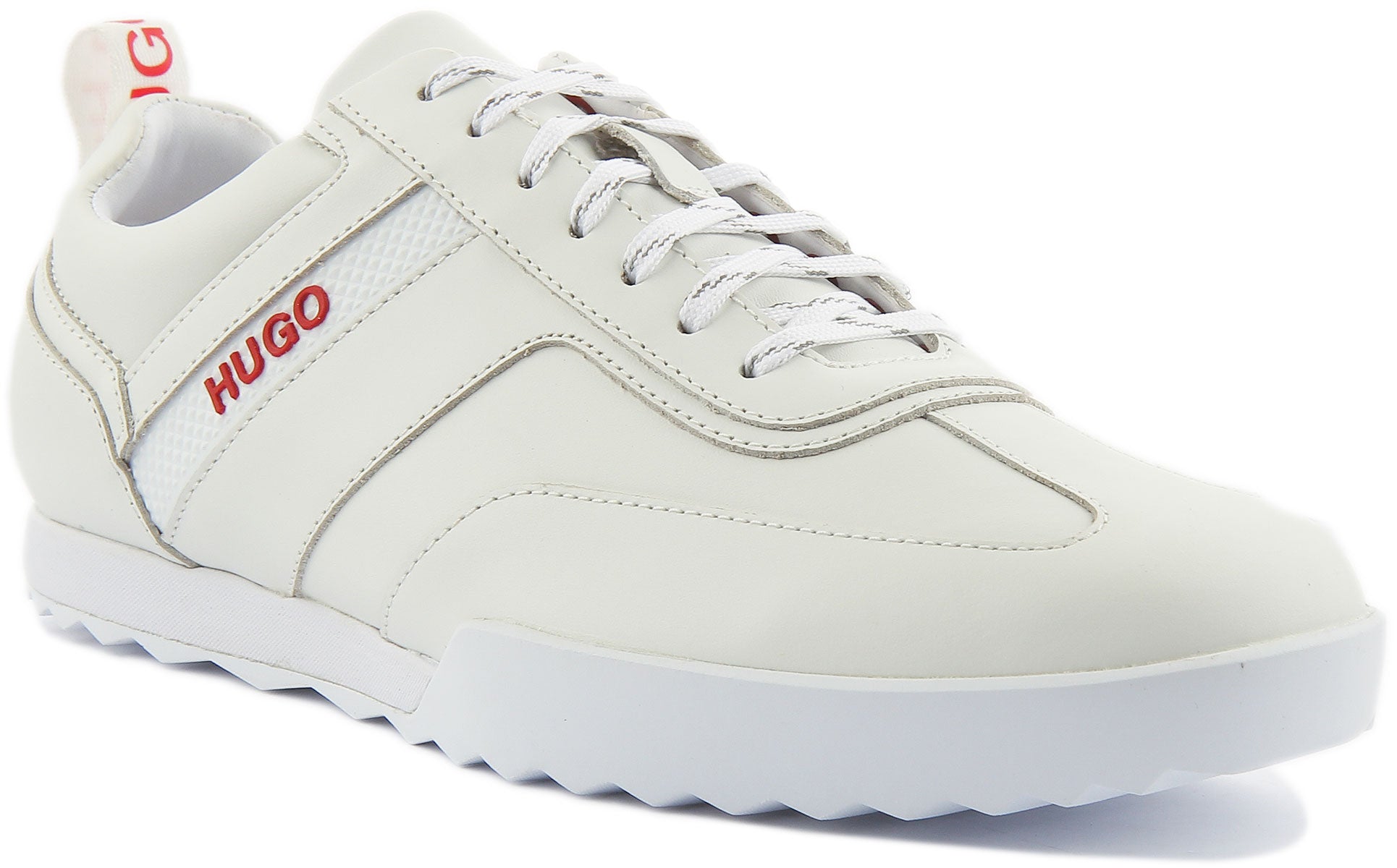 Hugo Matrix Low Top Trainers White Red Mens Hugo Boss Shoes