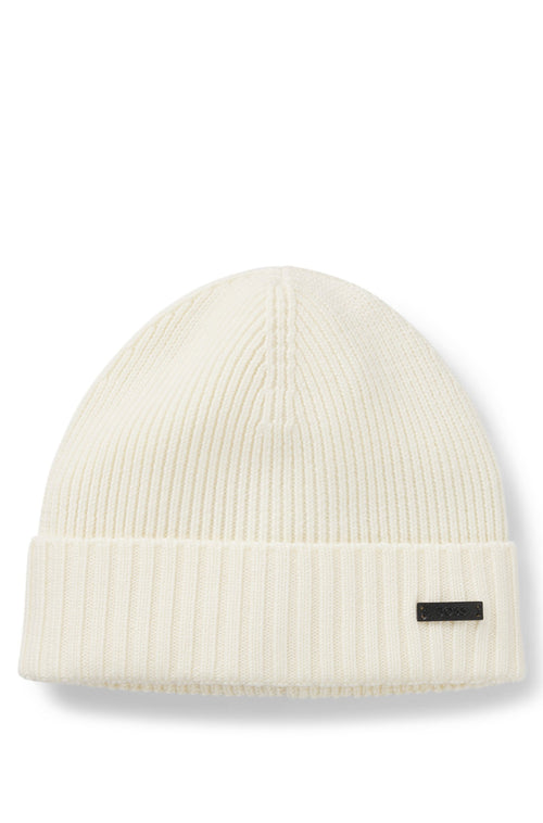 Boss Fati Beanie Hat In White