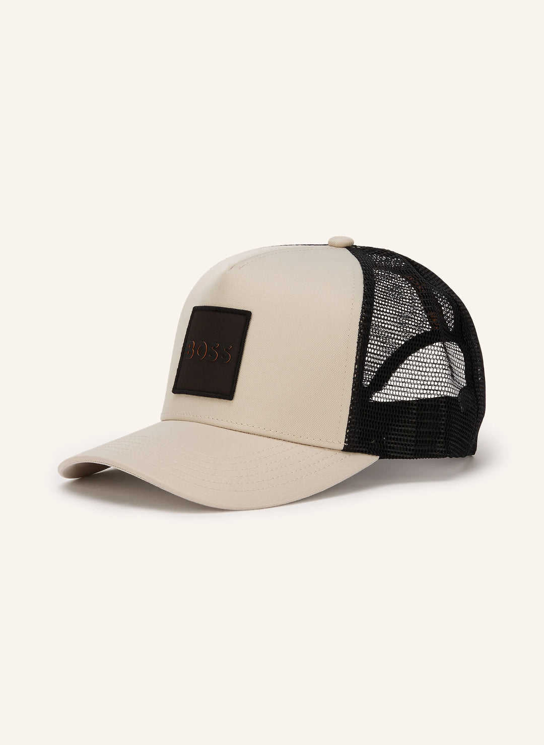 Hugo Boss Beige and black cap with mesh back on a white background