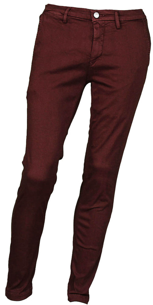 Replay Zeumar Hyperflex Dark Red Chinos For Men