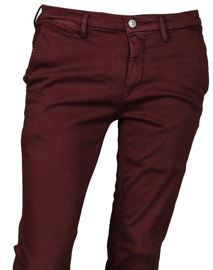Replay Zeumar Hyperflex Dark Red Chinos For Men
