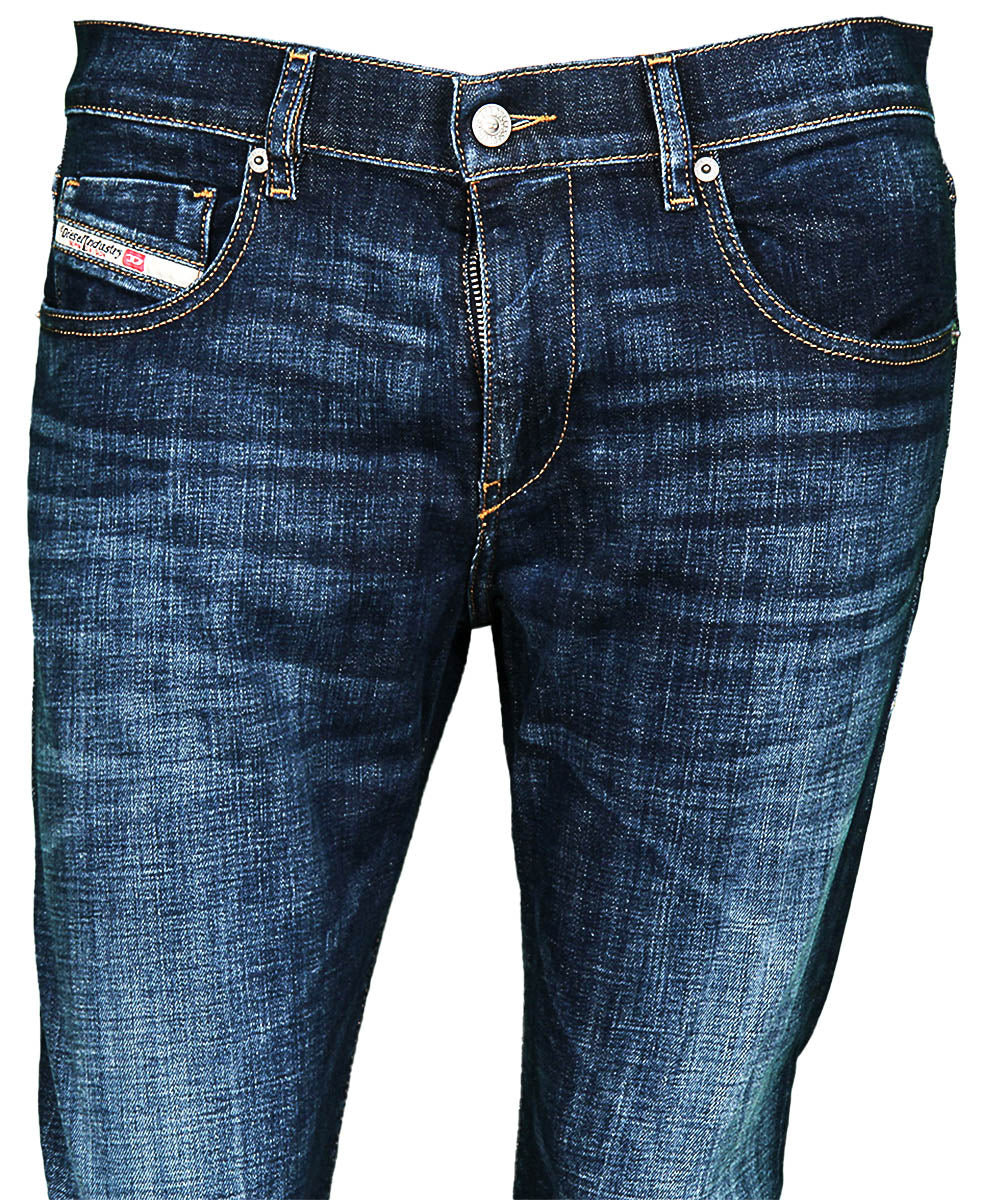 Diesel 2019 D Strukt Medium Blue Slim Fit Jeans For Men