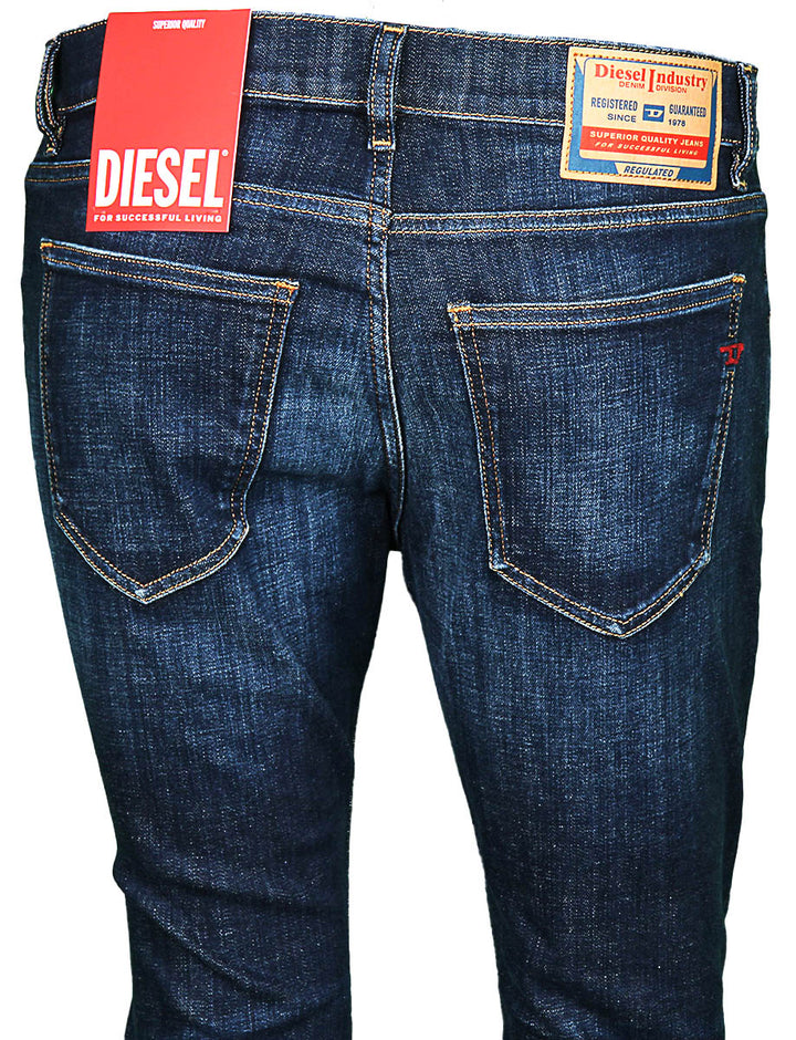 Diesel 2019 D Strukt Medium Blue Slim Fit Jeans For Men
