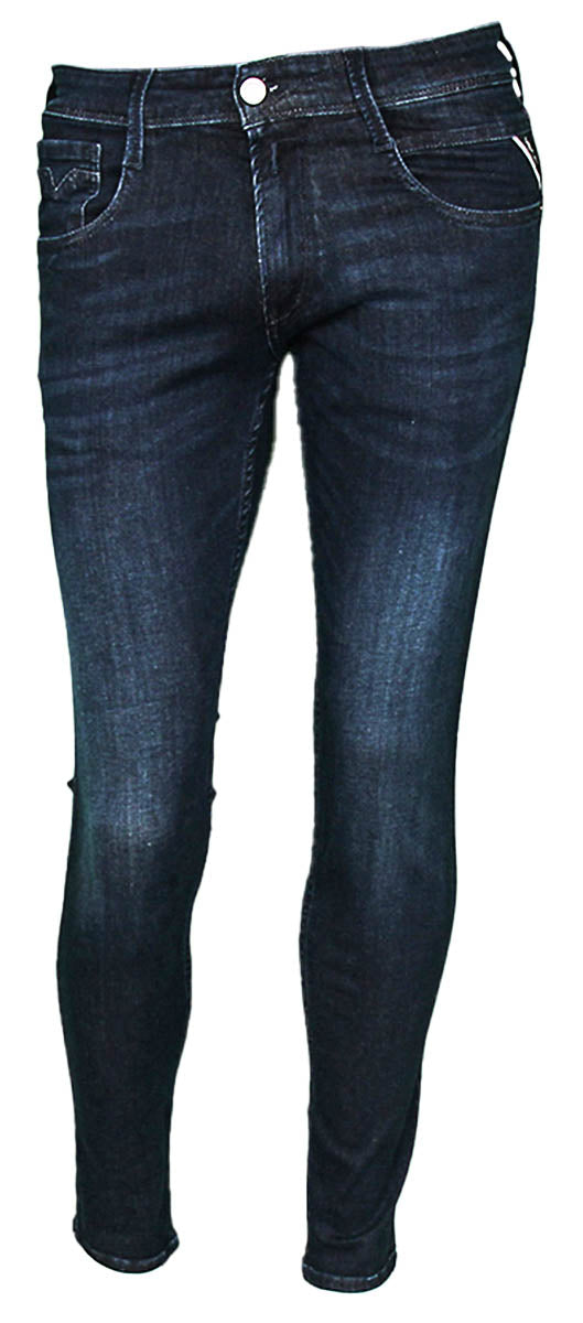 Replay Anbass Dark Indigo Power Stretch Slim Fit Jeans For Men