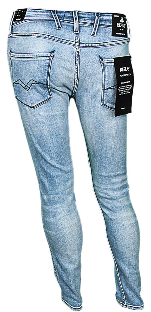 Replay Anbass Mid Blue Wash Slim Fit Jeans For Men