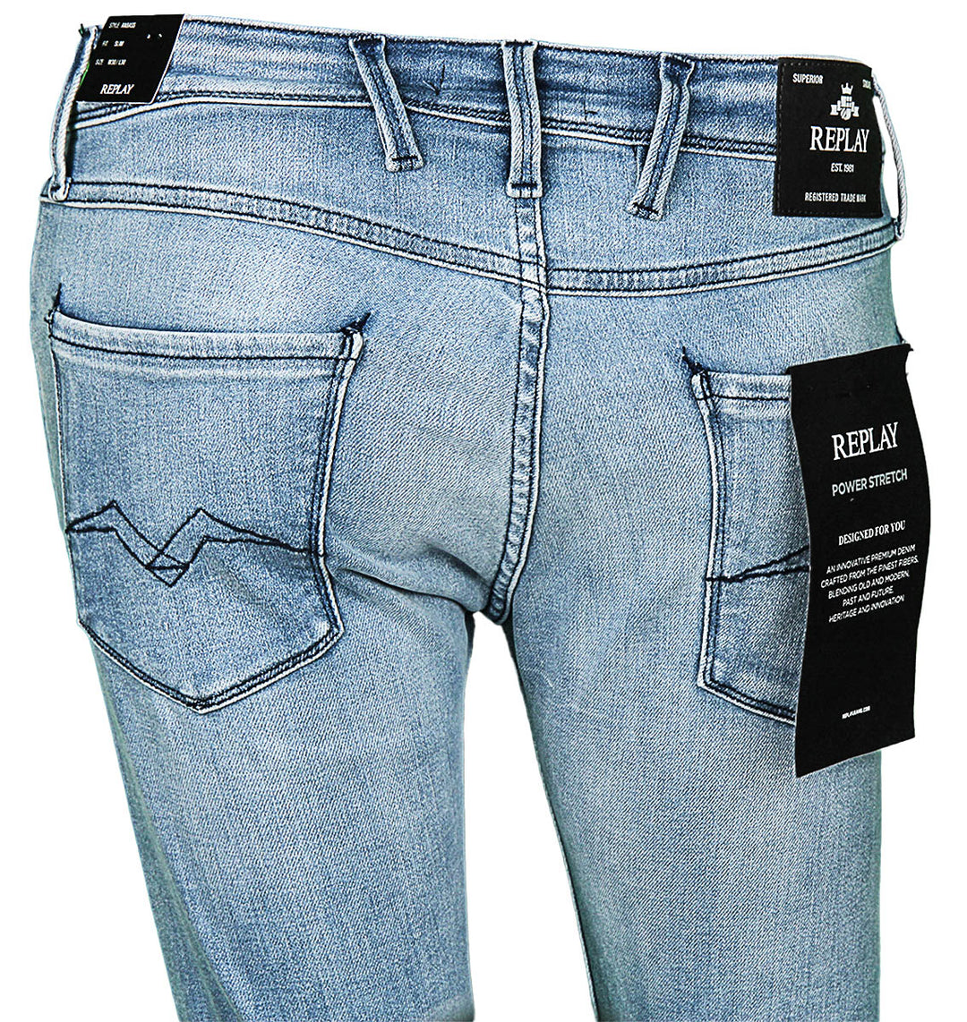 Replay Anbass Mid Blue Wash Slim Fit Jeans For Men