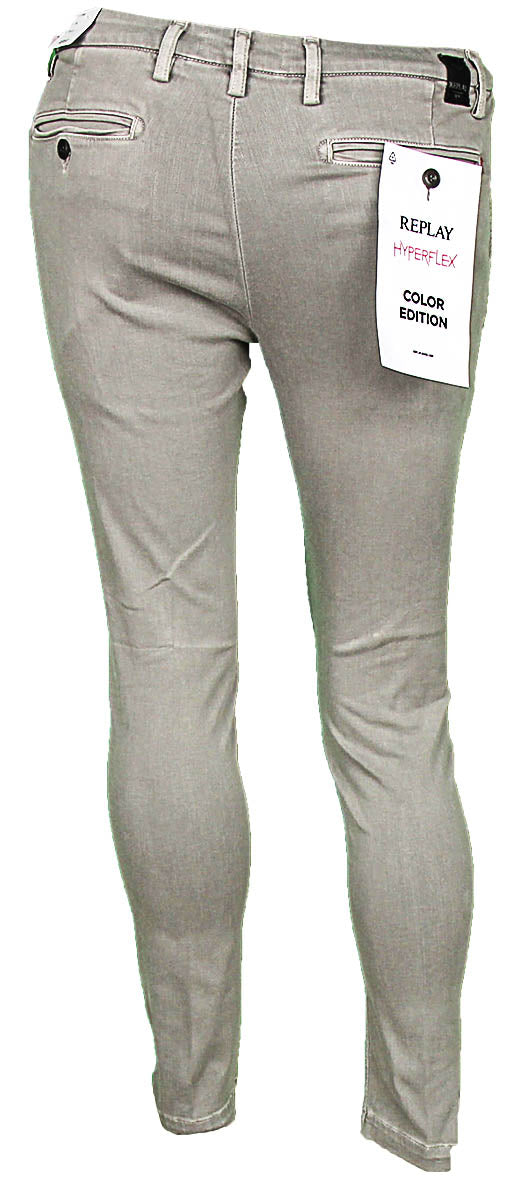 Replay Zeumar Light Grey Hyperflx Chino For Men