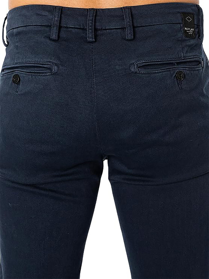 Replay Zeumar Hyperchino XLITE 34L Herren Schmal Geschnittene Denim In Grau