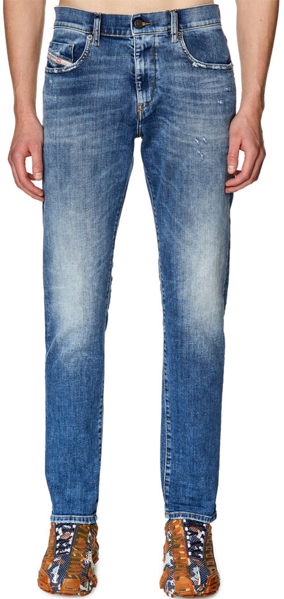 Diesel 2019 D-Strukt 34 L Herren Baumwolle Schlank Denim In Mittel Blau