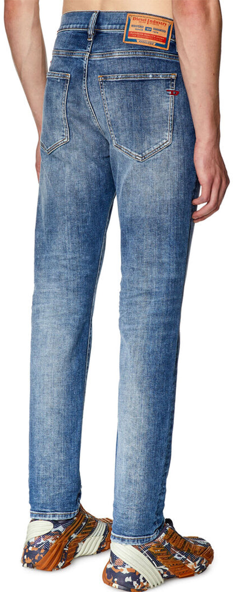 Diesel 2019 D-Strukt 34 L Herren Baumwolle Schlank Denim In Mittel Blau