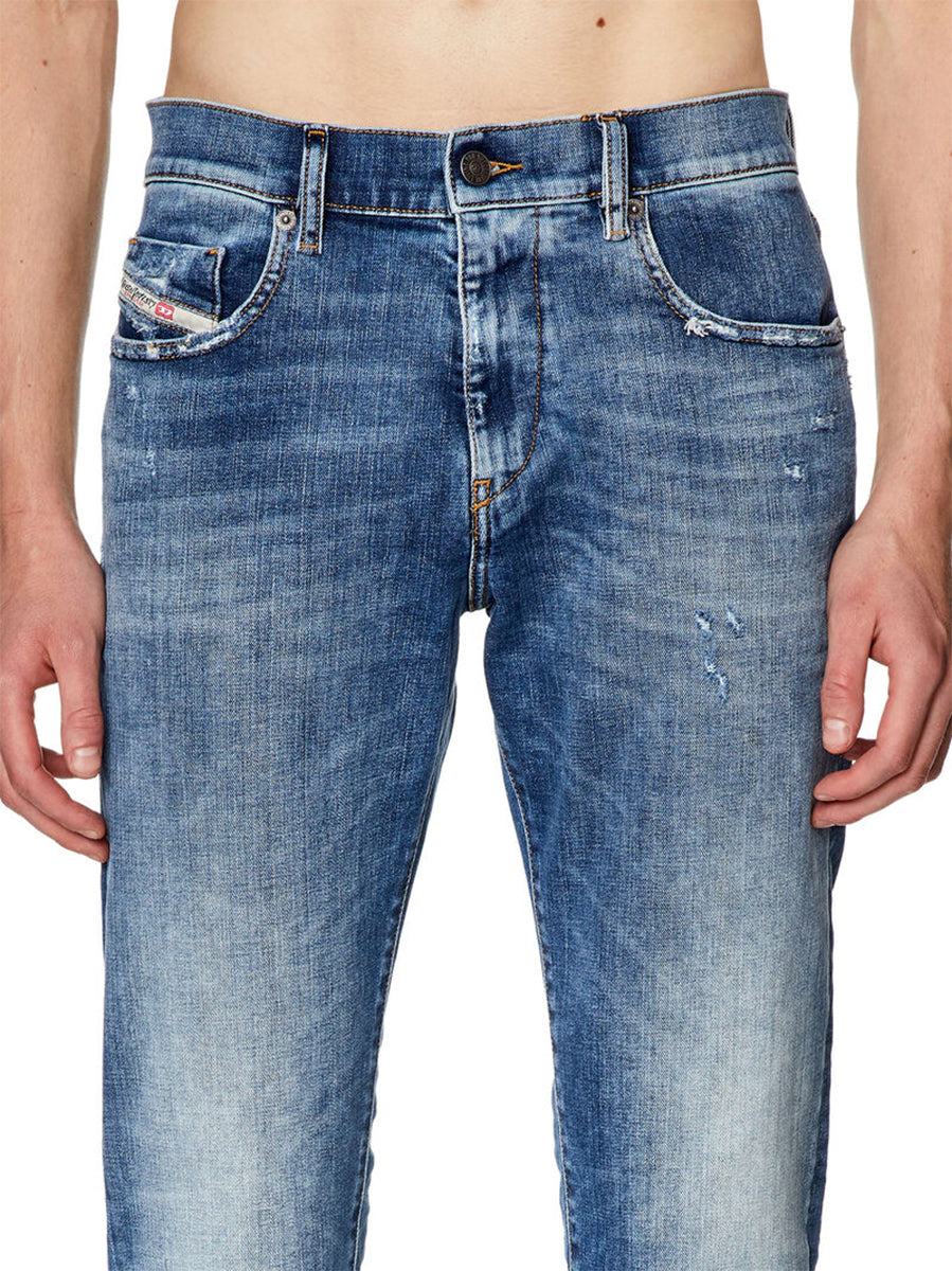 Diesel 2019 D-Strukt 34 L Herren Baumwolle Schlank Denim In Mittel Blau