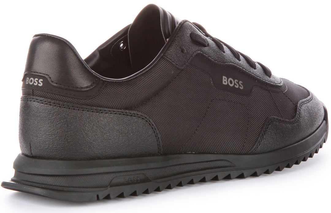 Boss Zayn Lowp ITSD Zapatillas con cordones de material mixto para hombre en todo negro