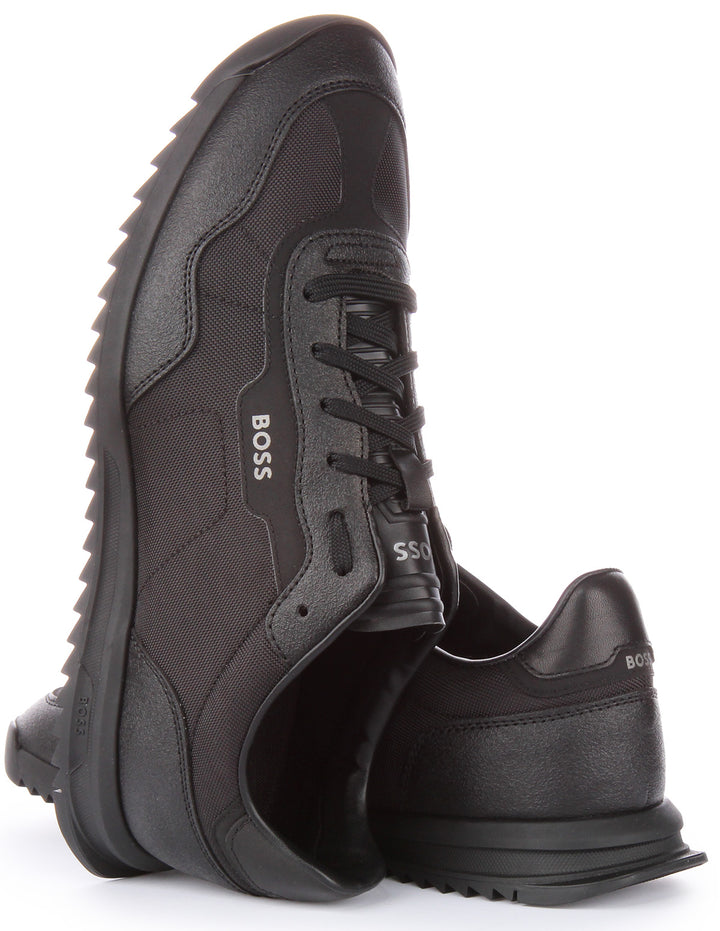 Boss Zayn Lowp ITSD Zapatillas con cordones de material mixto para hombre en todo negro