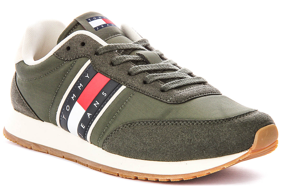 Tommy Hilfiger Classic Runner In Army Green For Men Sneaker