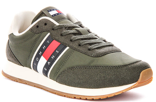 Tommy Hilfiger Classic Runner In Army Green For Men Sneaker