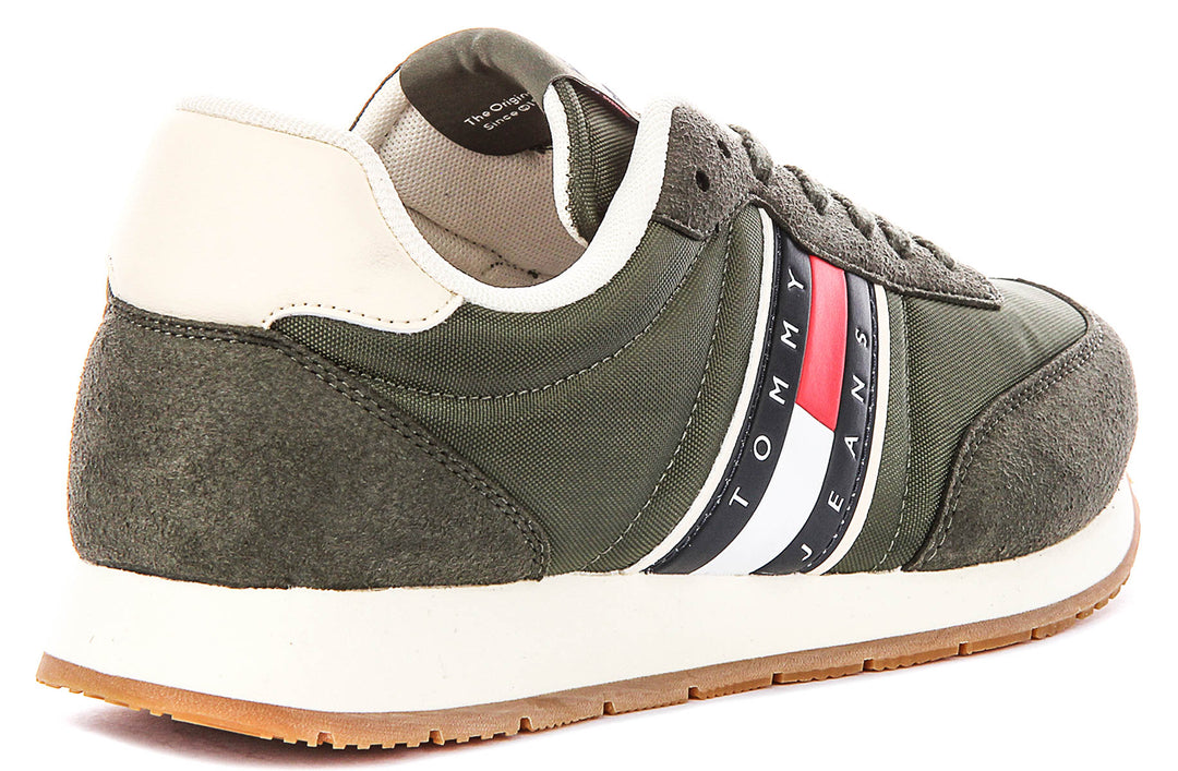 Tommy Hilfiger Classic Runner In Army Green For Men Sneaker