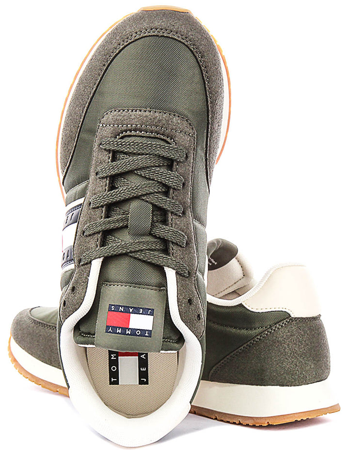 Tommy Hilfiger Classic Runner In Army Green For Men Sneaker