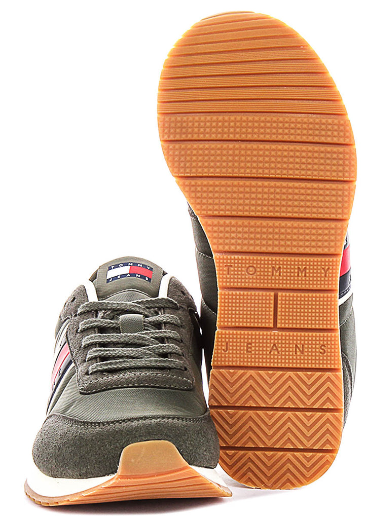 Tommy Hilfiger Classic Runner In Army Green For Men Sneaker