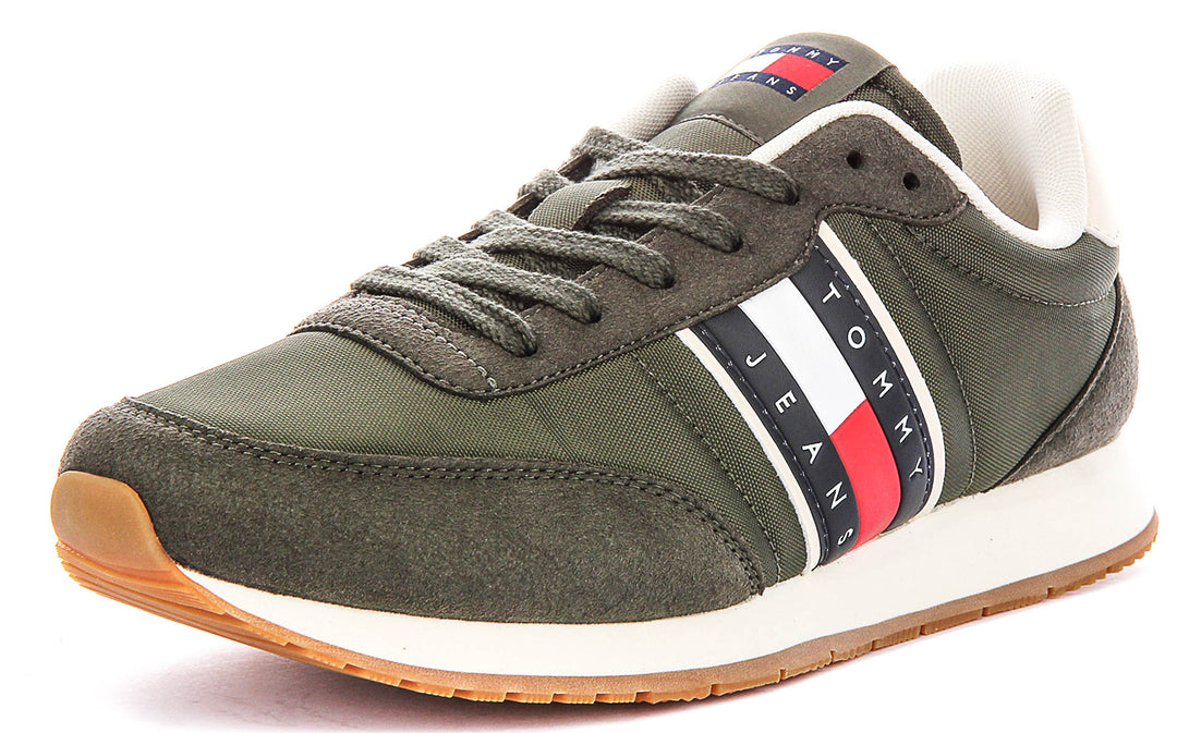Tommy Hilfiger Classic Runner In Army Green For Men Sneaker
