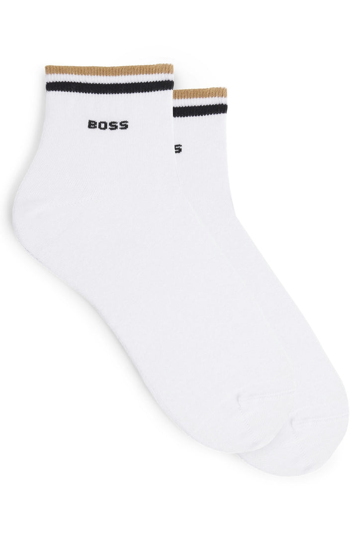 Boss 2 Pair Shoe Socks Stripe In White For Men