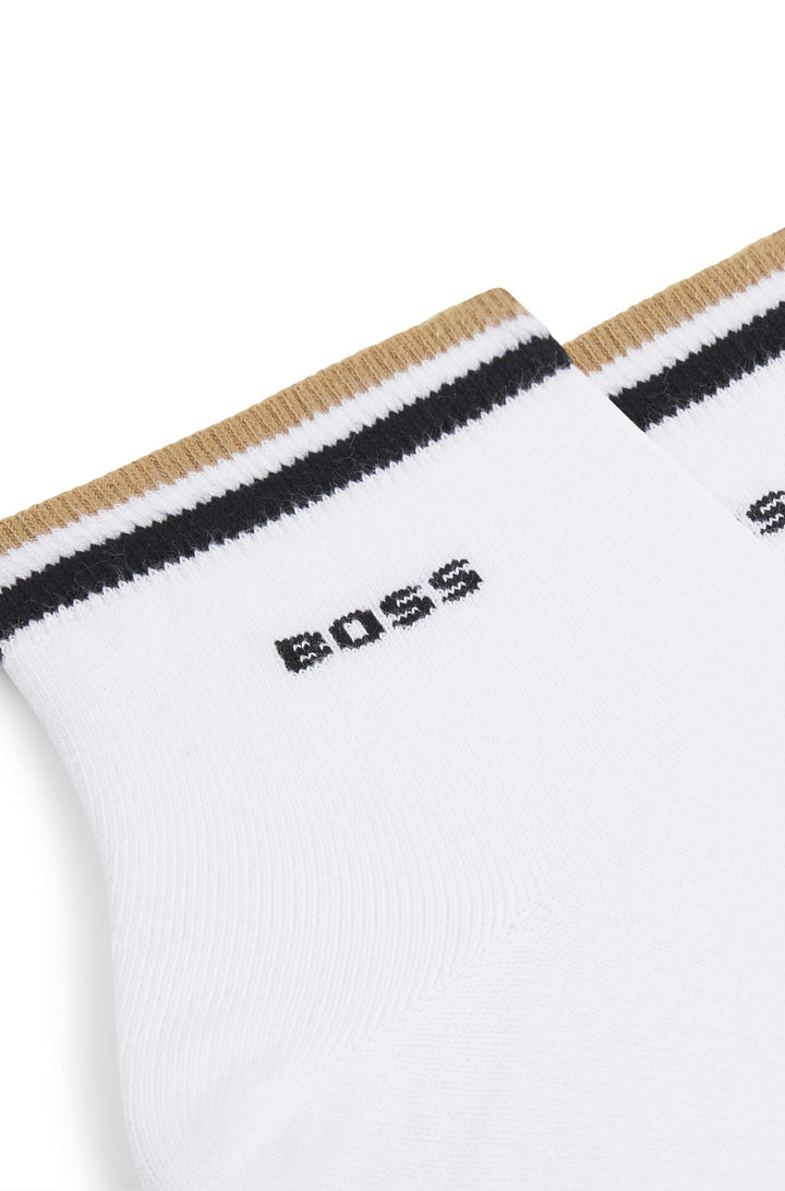 Boss 2 Pair Shoe Socks Stripe In White For Men