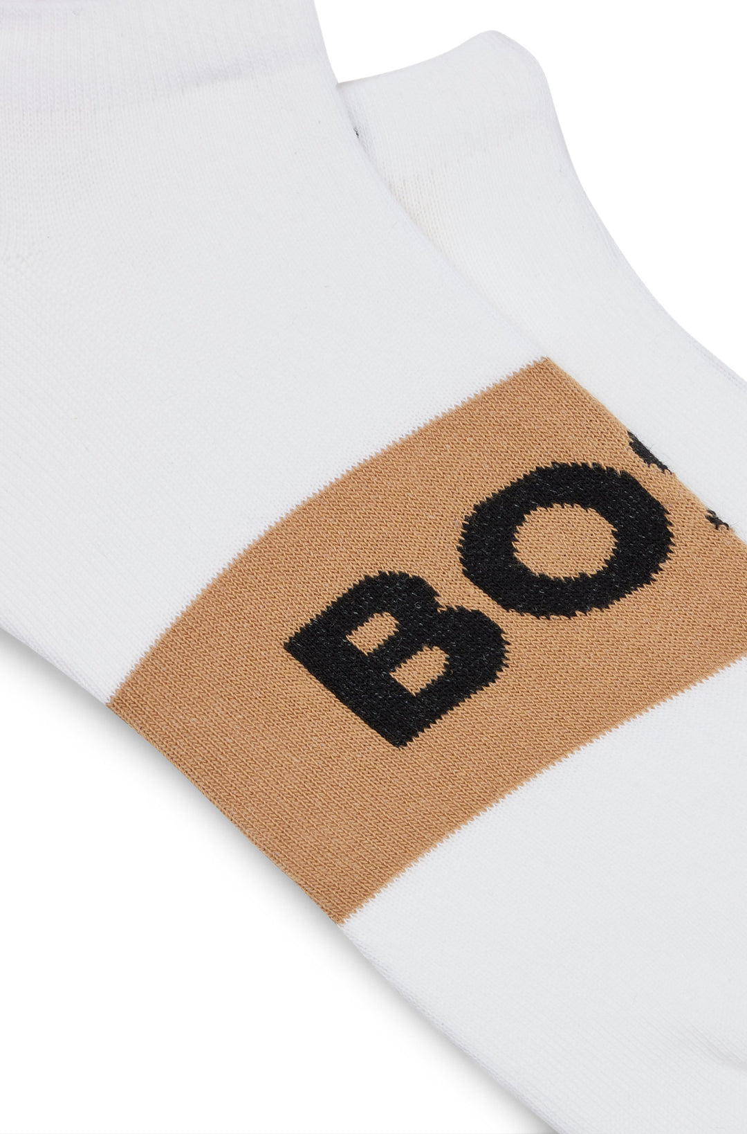 Boss 2 Pair Logo Socks In White Brown For Men