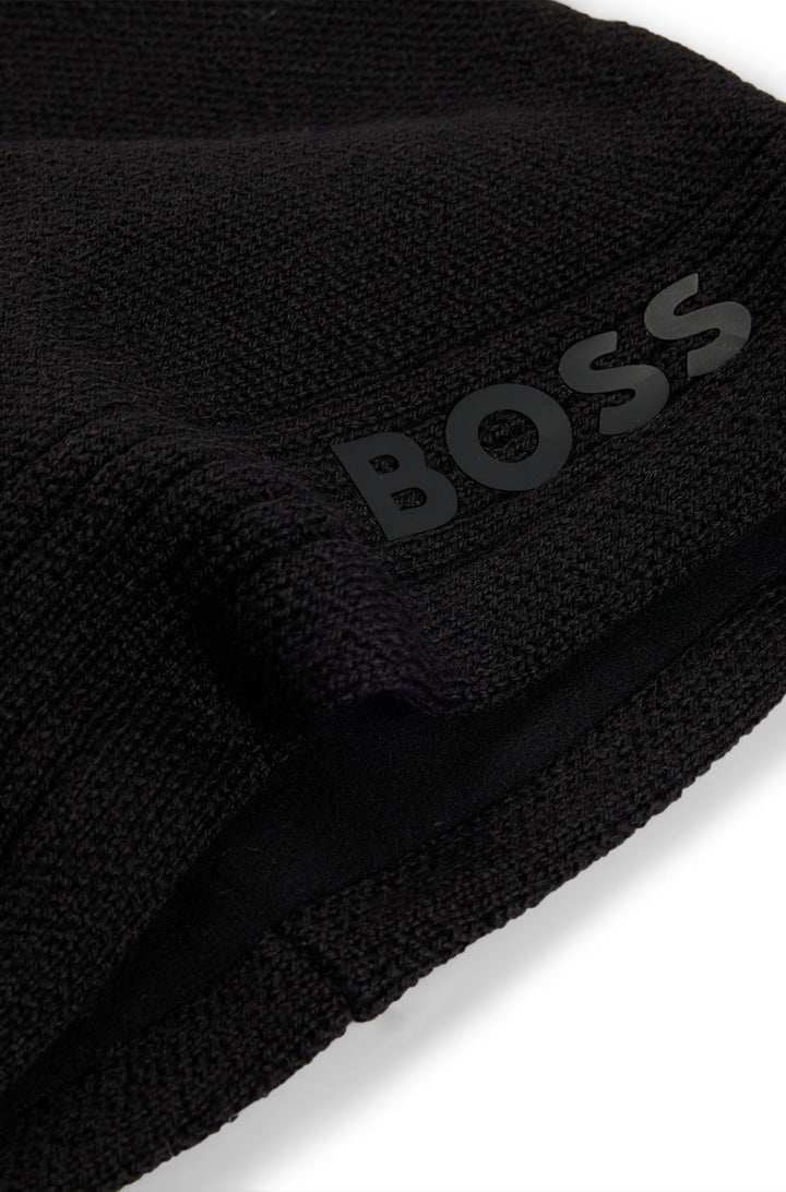 Boss Afleece Beanie In Black For Men