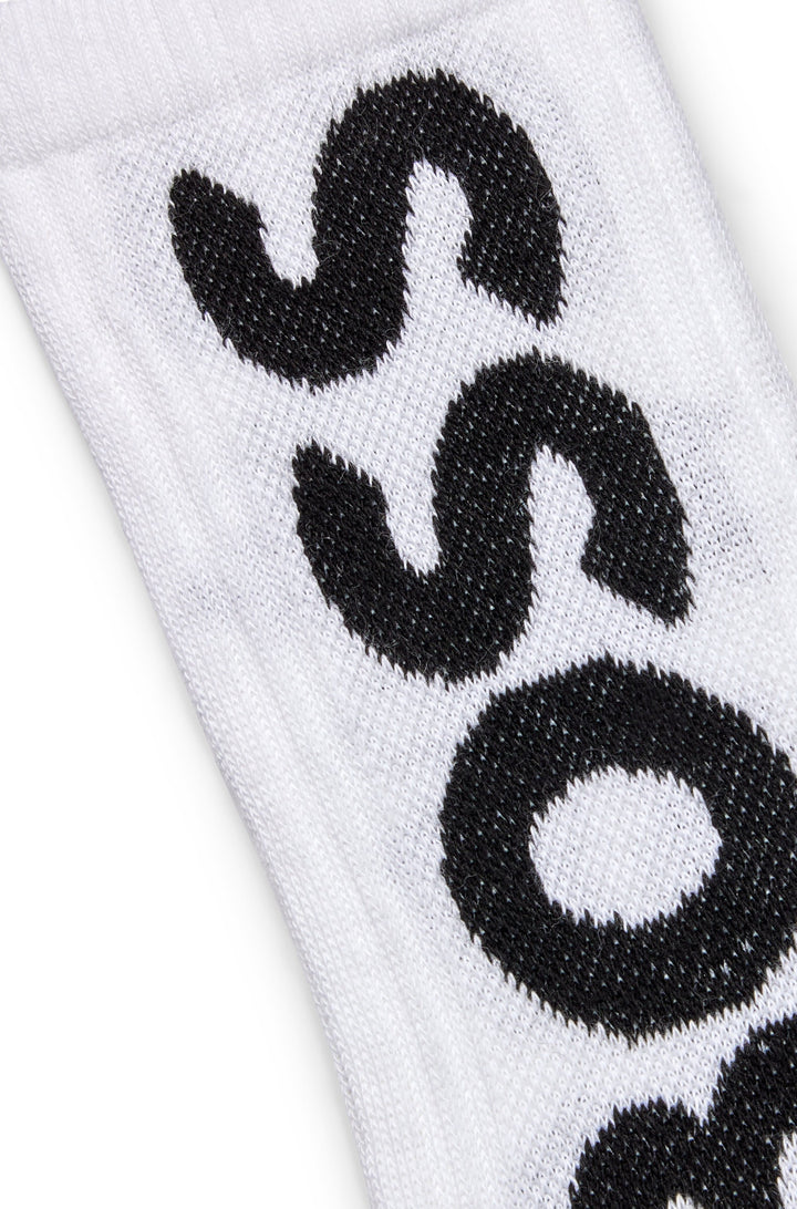 Boss Qs Rib Logo Cc In White Socks